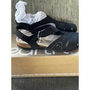 Earth‎ Origins Birdine Women Leather Casual Slip-On Sandals Black Size 8.5W